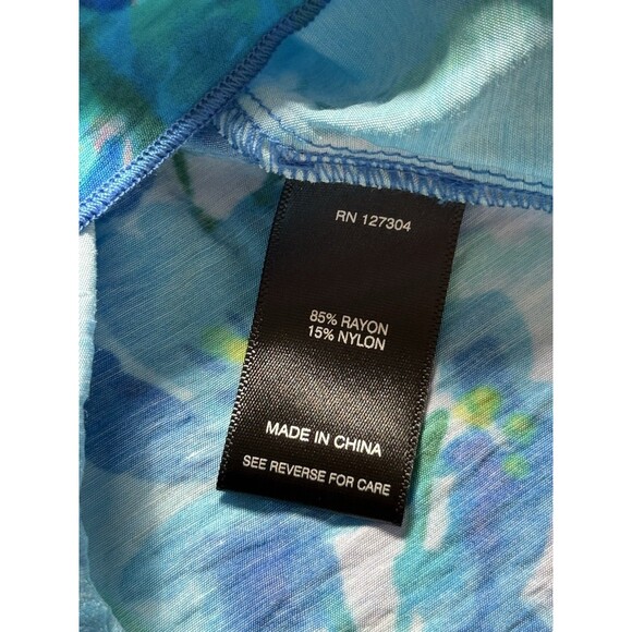 Ali Miles Women’s Blue Butterfly Swing Button Down Tunic Top Sz 2X New - Picture 6 of 7